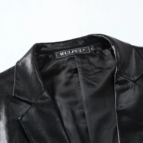 Vista 4 de WULFUL Traje de discoteca de 2 piezas para hombre, disfraz de los años 70, chaqueta y pantalones de lentejuelas para fiesta de Halloween, trajes