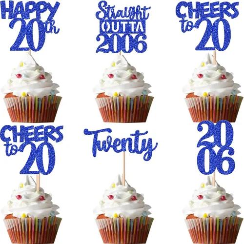 Vista 72 de 30 piezas negras para cupcakes de 10.º cumpleaños con purpurina Ten Happy 10 Straight Outta 2016 para saludos a 10 años 10 cumpleaños, boda Negro