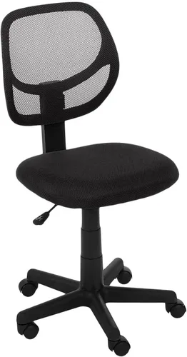 Vista 9 de Amazon Basics Silla de oficina con respaldo bajo, malla transpirable, altura ajustable, asiento acolchado, ruedas giratorias, soporte de espalda