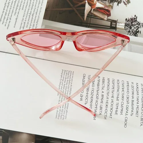 Vista 6 de Gafas de sol para mujer, estilo vintage, montura de plástico, estilo retro, estilo de ojo de gato