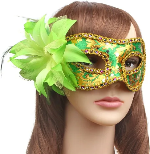 Vista 3 de IETANG Juego de 10 máscaras venecianas de Mardi Gras, accesorios de fiesta