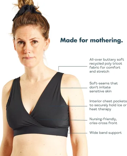 Vista 3 de Nyssa FourthWear Postpartum Bralette, FSAHSA Eligible, Pocketed Dual-Layer Design to Hold IceHeat Relief