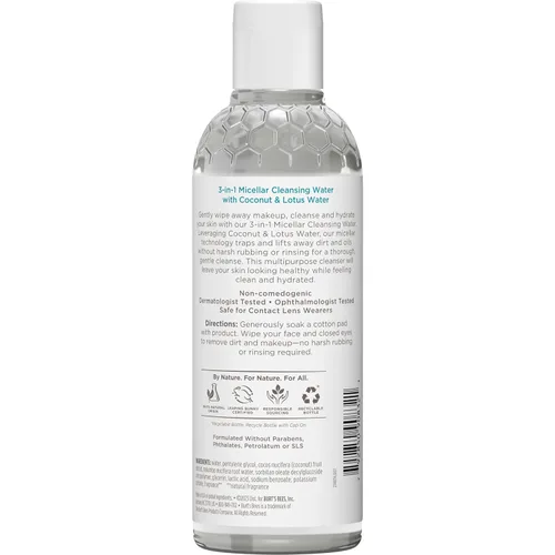 Vista 4 de Burt's Bees Agua limpiadora micelar con extracto de coco y loto, 8 onzas (el paquete puede variar)