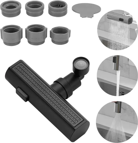 Vista 11 de Extensor de grifo de cascada de cocina, adaptador de grifo de cocina antisalpicaduras, giratorio universal de 360°, accesorios de repuesto de grifo
