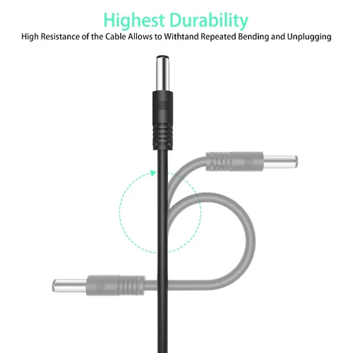 Vista 2 de Cable de extensión de alimentación de CC de 0.217 in x 0.083 in, cable de extensión de 12 V CC, cable de cámara de seguridad macho a hembra