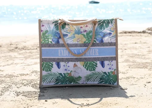 Vista 75 de Bolso grande de paja para mujer, tejido de ratán, bolso de playa de verano, a rayas