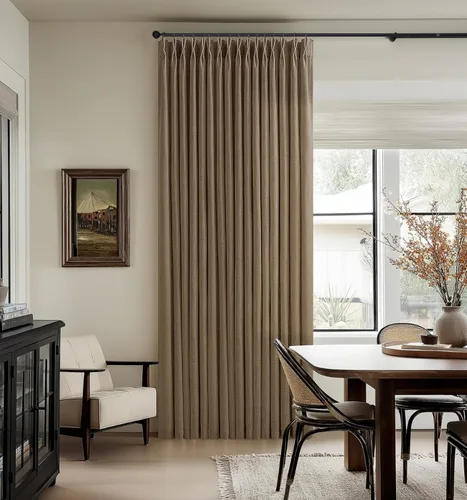 Vista 34 de TWODRAPES Cortinas de Lino Plisadas con Pinza Beige Blancas de 54 Pulgadas de Largo 2 Paneles para Comedor Cocina Dormitorio Plisadas Semi