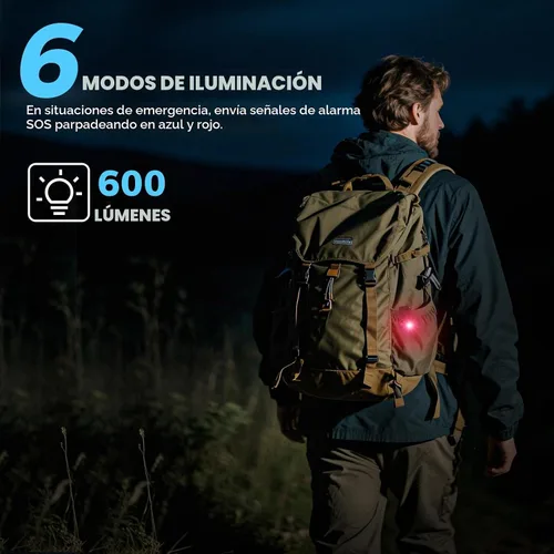 Vista 7 de Linterna EDC recargable, 600 lúmenes de fuentes LED duales, mini luz de clip con luz roja y azul, linternas de bolsillo plano portátiles, linterna