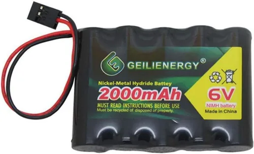 Vista 7 de NiMh Receiver RX - Batería recargable de 4.8 V 2000 mAh con conector Hitec para receptores RC, aviones RC y más (paquete de 1)