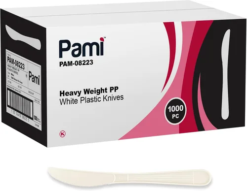Vista 9 de PAMI Tenedores de plástico desechables resistentes, blancos, duraderos, paquete a granel, 1000