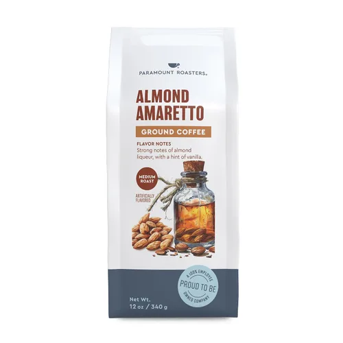 Vista 2 de Café molido con sabor a almendra amaretto, 1-12oz tostado medio
