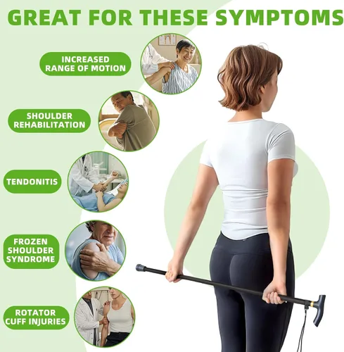 Vista 5 de Polea de hombro para fisioterapia, rehabilitación de manguito rotador plegable para el hombro, portátil y aliviador de hombros con gancho