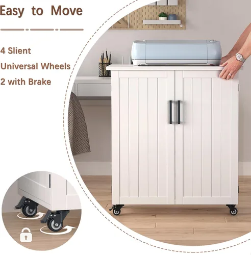 Vista 5 de GDLF Carrito de Manualidades Compatible con Máquina Cricut Mesa para Cricut con Gabinete de Almacenamiento Carrito Rodante con Cajones Diseñado