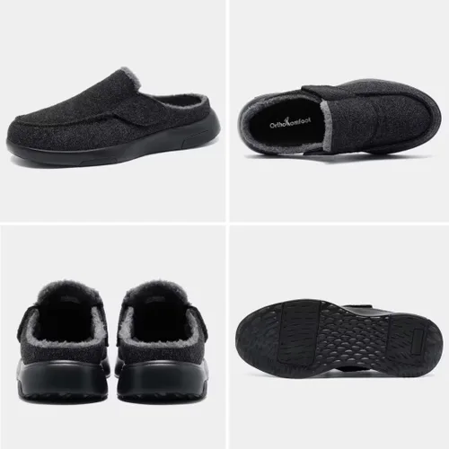 Vista 5 de OrthoComfoot Pantuflas Ortopédicas para Hombre Zapatos de Caminar con Soporte del Arco: Mocasines Sin Cordones para Fascitis Plantar, Zuecos