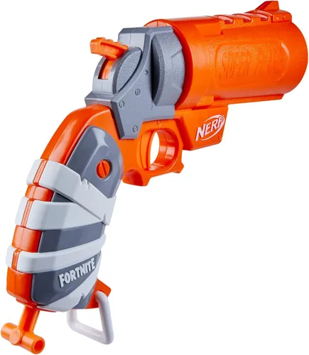 Vista 3 de Nerf Fortnite Flare Dart Blaster, carga de dardos abiertos, incluye 3 mega dardos que silban a través del aire, mango de cebado desplegable