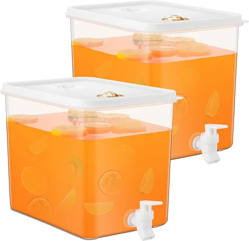 Vista 10 de Domensi 1 paquete dispensador de bebidas de 2 galones para refrigerador con grifo dispensador de agua tapas a prueba de fugas pantalla de filtro