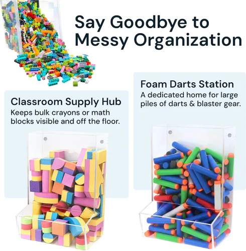 Vista 4 de SimplyImagine Organizador de Juguetes Colgante de Acrílico con Compartimento Único para Organización y Almacenamiento en el Hogar - Organizador