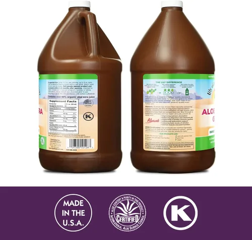 Vista 2 de Lily of The Desert Gel de aloe vera, filete interior de consistencia más gruesa, bebida de aloe vera con vitaminas naturales, enzimas digestivas