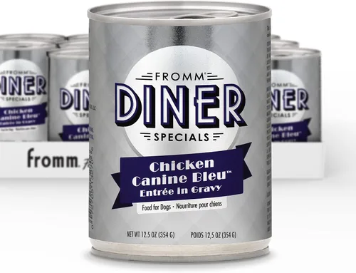 Vista 13 de Fromm Diner Favorites Bella's Beef Barkundy Stew - Comida húmeda prémium para perros, receta de carne de res, caja de 12 latas