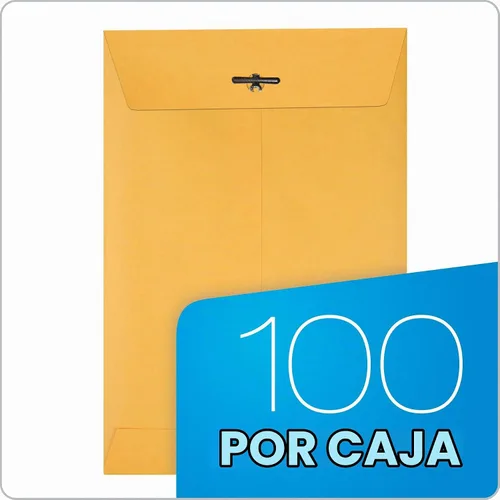 Vista 4 de Quality Park Clasp sobres, color café, caja de 100, Marrón claro