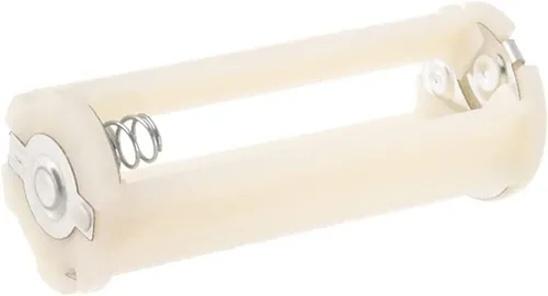 Vista 2 de 3 x 1,5 V AAA Cilíndrico Batería Protectora Soporte de Cove para linterna antorcha, paquete de 2, blanco (cabeza plana blanca)