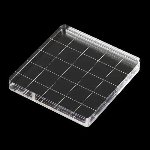 Vista 4 de PATIKIL Bloque de sello acrílico de 2 x 2 pulgadas, bloque de estampado transparente con líneas de cuadrícula, bloques de montaje decorativos
