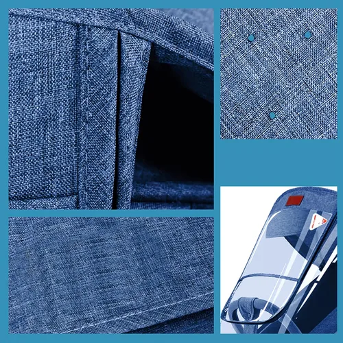 Vista 7 de Funda universal para la lluvia, transpirable, protector contra el clima, reutilizable, fácil instalación, cochecitos, accesorios, cochecitos Azul
