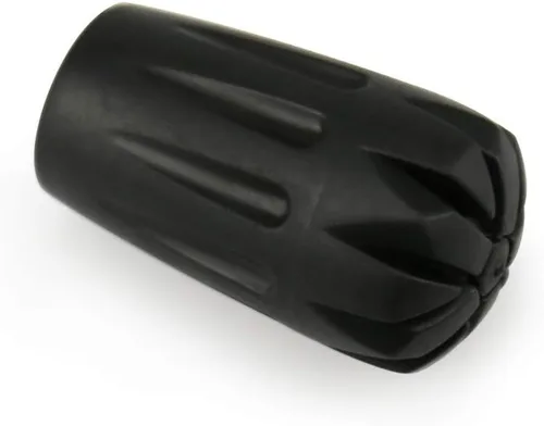 Vista 3 de Protectores de punta de bastón de senderismo de goma negra con absorción de golpes, añade agarre y tracción