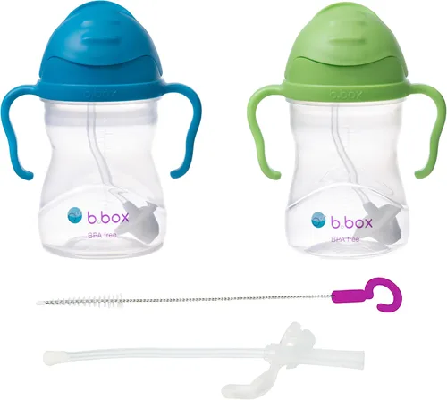 Vista 12 de b.box Vaso para beber con popote abatible, bebe desde cualquier ángulo, popote pesado, a prueba de derrames, a prueba de fugas y de fácil agarre