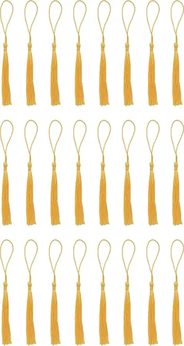 Vista 10 de SOWAKA 30 piezas de mini borlas suaves con lazo para manualidades, proyectos de manualidades, aretes, fabricación de joyas, recuerdo, graduación