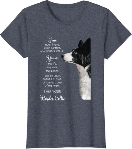 Vista 45 de Funny I Am Your Friend Your Partner Your Border Collie - Camiseta de regalo, Negro, S