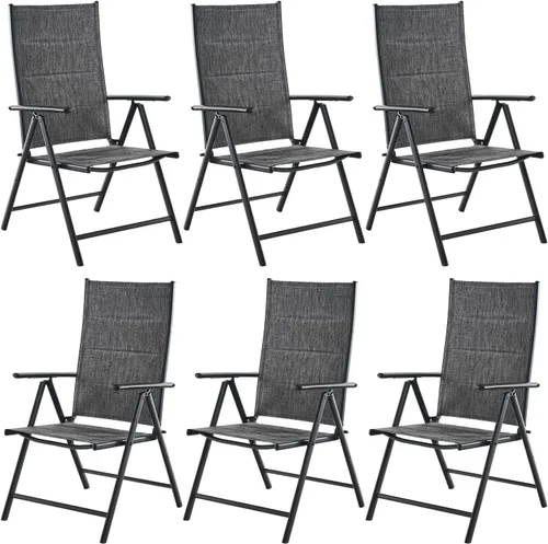 Vista 10 de Juego de 2 sillas plegables para patio, sillas de patio al aire libre con asiento acolchado de algodón de textileno suave y respaldo ajustable de 7