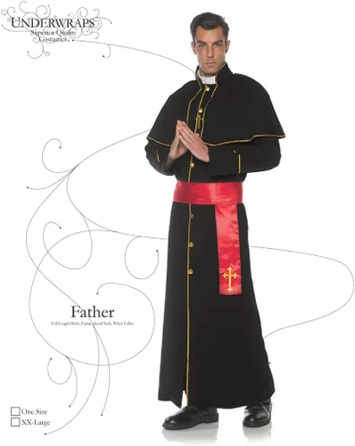 Vista 2 de UNDERWRAPS Disfraz de sacerdote de lujo para hombre - Padre