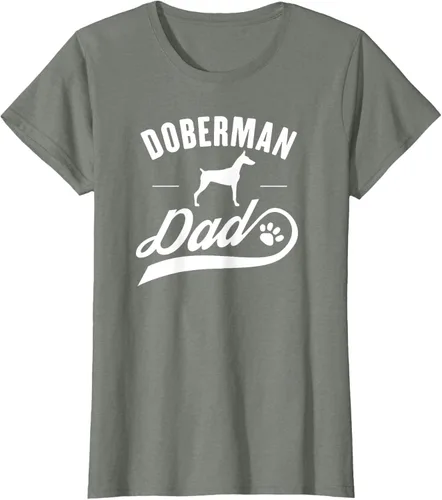 Vista 17 de Doberman Dad - Camiseta para amante del dueño del perro, Negro, S