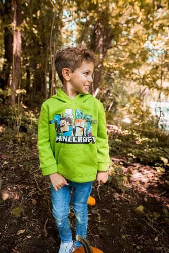 Vista 3 de Minecraft Sudadera con capucha de forro polar para niños pequeños a niños grandes (4-18-20)