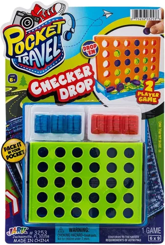 Vista 5 de JA-RU Mini juego 4 en una fila (1 juguete) - Juego clásico de cuatro en una fila para niños Mini juegos de mesa para viajes, juegos de recreo