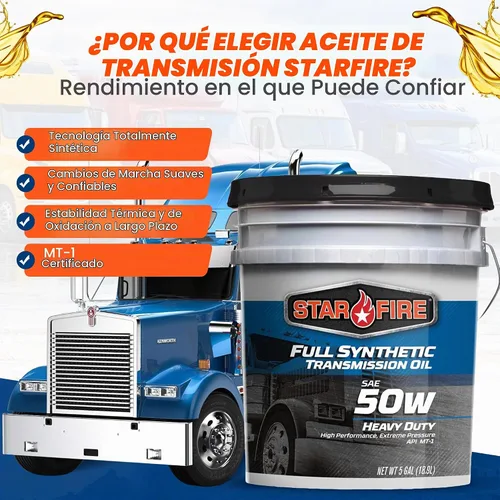 Vista 6 de STARFIRE SAE 50W Aceite sintético completo para transmisión – cubo de 5 galones – Aceite para engranajes de alta resistencia para transmisiones