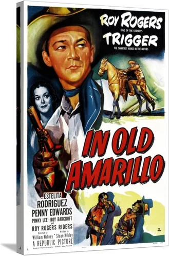 Vista 10 de ART Wall Art Print IN OLD AMARILLO, US poster, from left: Estelita Rodriguez, Roy Rogers, 1951 on White Frame, 16" x 22