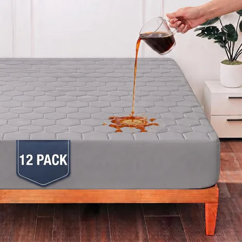 Vista 15 de Hearth & Harbor Funda acolchada para colchón tamaño Queen, 100% impermeable, funda de colchón ajustable con bolsillo profundo de 8 a 21 pulgadas