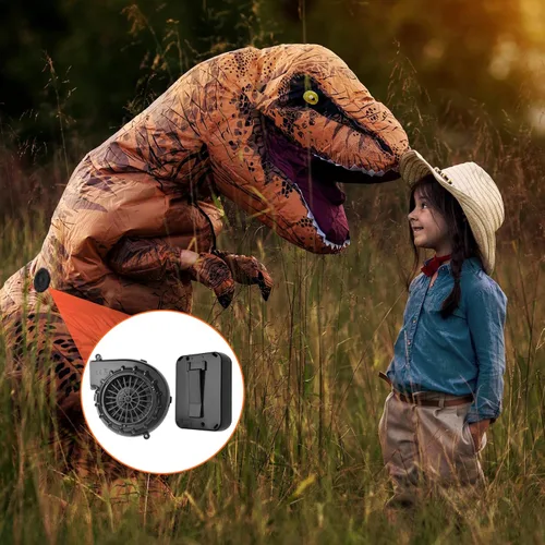 Vista 6 de Reemplazo de ventilador inflable para disfraz, mini ventilador de dinosaurio para disfraz inflable Negro