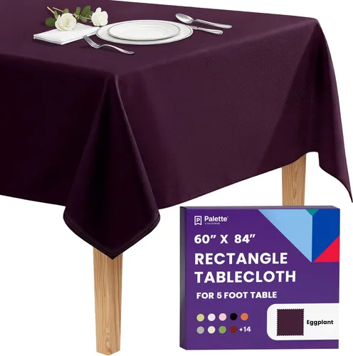 Vista 137 de Gee Di Moda - Mantel rectangular de 60 x 84 pulgadas – Mantel rectangular de poliéster lavable para mesa de 5 pies