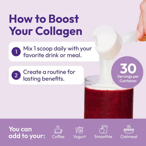 Vista 7 de VERISOL® Péptidos de colágeno hidrolizados tipo I y III con vitamina C, ácido hialurónico, biotina, Q-ACTIN® Proteína en polvo sin sabor para piel