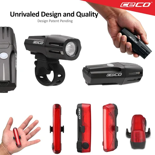 Vista 4 de CECO -Estados Unidos: faro delantero de 1000 lúmenes y luz trasera LED COB de 80 lúmenes para ciclistas que quieren ver lejos y ser visto desde