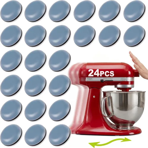 Vista 13 de 8 piezas deslizantes de electrodomésticos para cocina, color negro, autoadhesivos, pequeños electrodomésticos de cocina, fáciles de mover y ahorrar