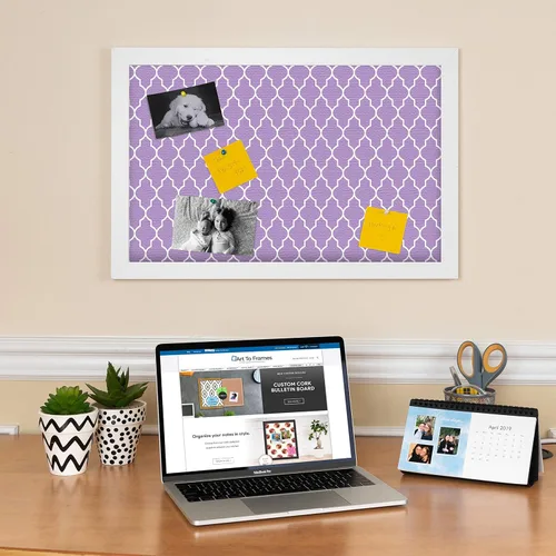 Vista 2 de PinPix Tablero de anuncios de corcho personalizado de 30 x 20 pulgadas, tablero de póster con un tablero de fotos estilo lienzo, enmarcado en marco
