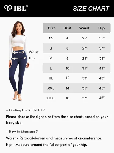 Vista 7 de IBL Leggings suaves para mujer con bolsillos de 27 pulgadas, pantalones de compresión de cintura alta para entrenamiento y yoga