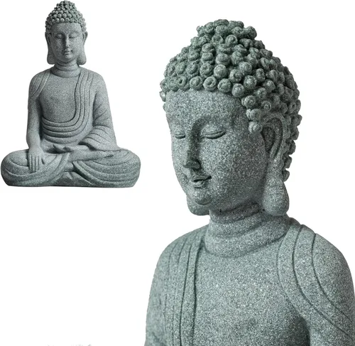 Vista 10 de Pequeña estatua de Buda para el hogar - Figura de meditación sentada de Buda hecha a mano de piedra, Buddah, Buda, Budda, estatua de Buda bebé