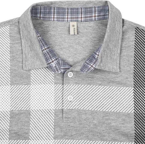Vista 4 de PINKMARCO Camisas polo de manga larga para hombre, estilo casual, de algodón, para golf