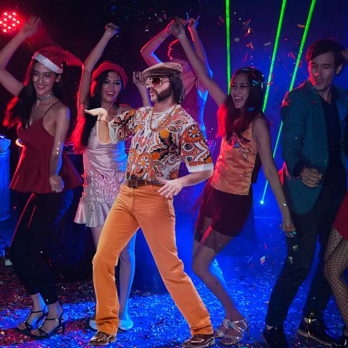 Vista 6 de MRYUWB Hippie Hombres 70s y 80s Disco Ropa Camisas Playa Cordón Impreso Manga Corta 5 Piezas Disco Tema Fiesta