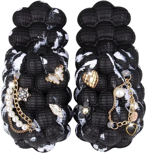 Vista 4 de Mukinrch - Pantuflas de masaje con burbujas para mujeres y hombres, divertidas pantuflas de lichi antideslizantes, para gimnasio, casa, ducha